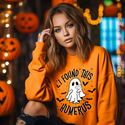 Teesdily | Boo Spooky Halloween Shirt,  I Found This Humerus Boo Trick Or Treat Tee Sweatshirt Hoodie Halloween Gift, Halloween Costume, Humor Shirt