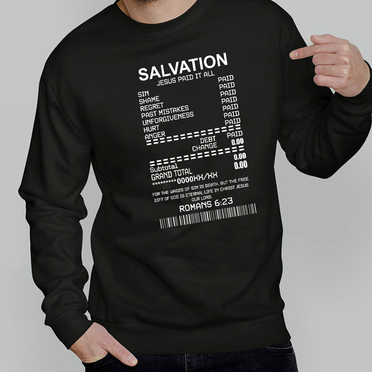 Teesdily | Salvation Jesus Paid It All T-Shirt Bible Scripture God Christian Sweatshirt Hoodie Mug Religious Gift For God Faith Believers