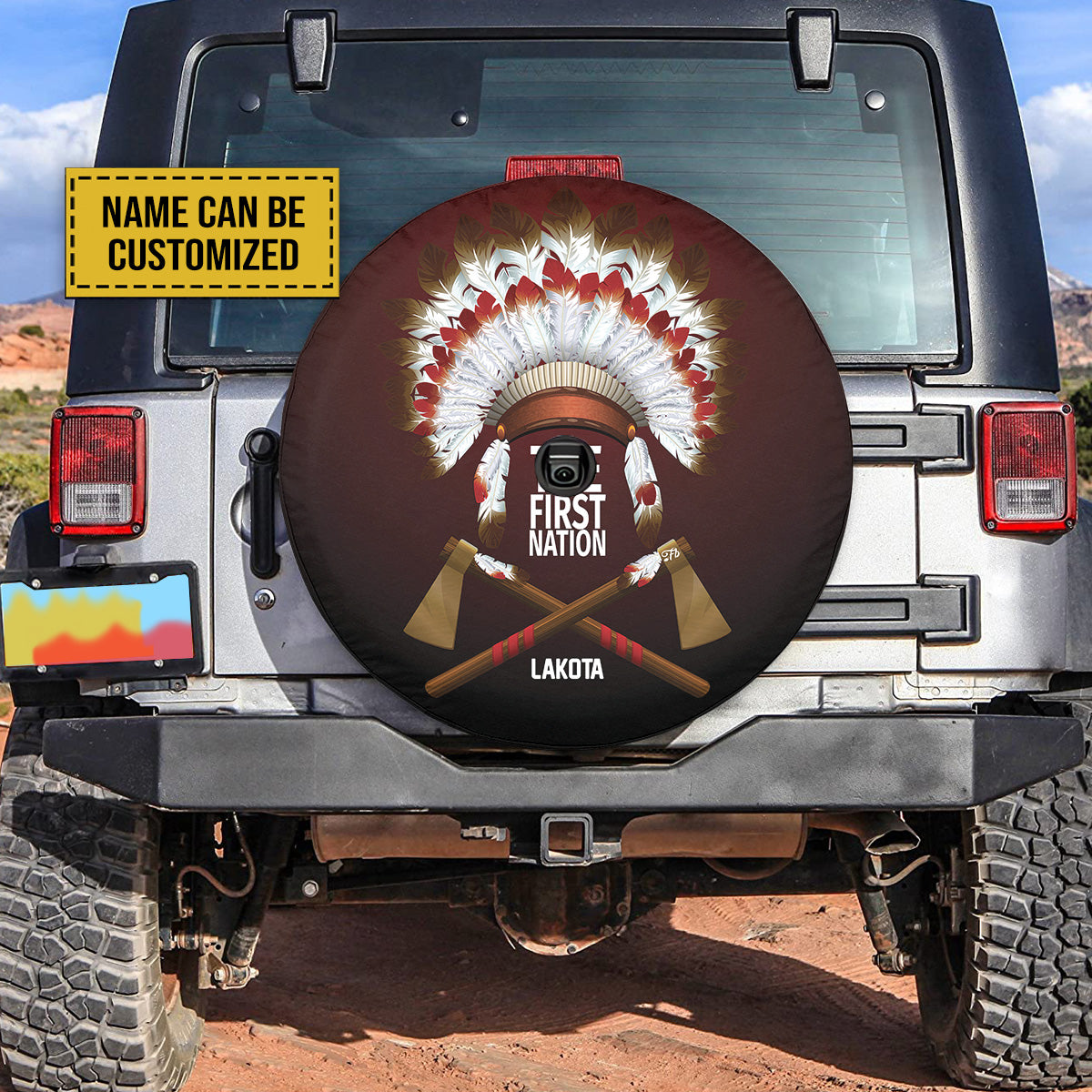 Teesdily | Native American Customized Spare Tire Cover The First Nation Spare Wheel Cover Tribal Wheel Cover Native Car Accessories