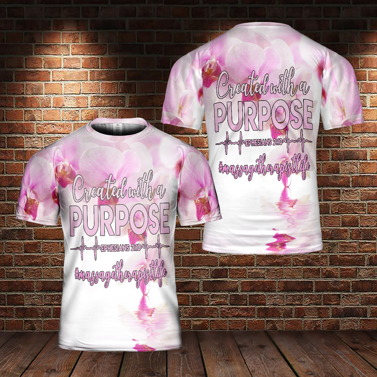 Teesdily | Massage Therapist Life Orchid Graphic 3D Tshirt Massage Therapy All Over Short Sleeve Tee Created With Purpose Massage Therapist Gifts