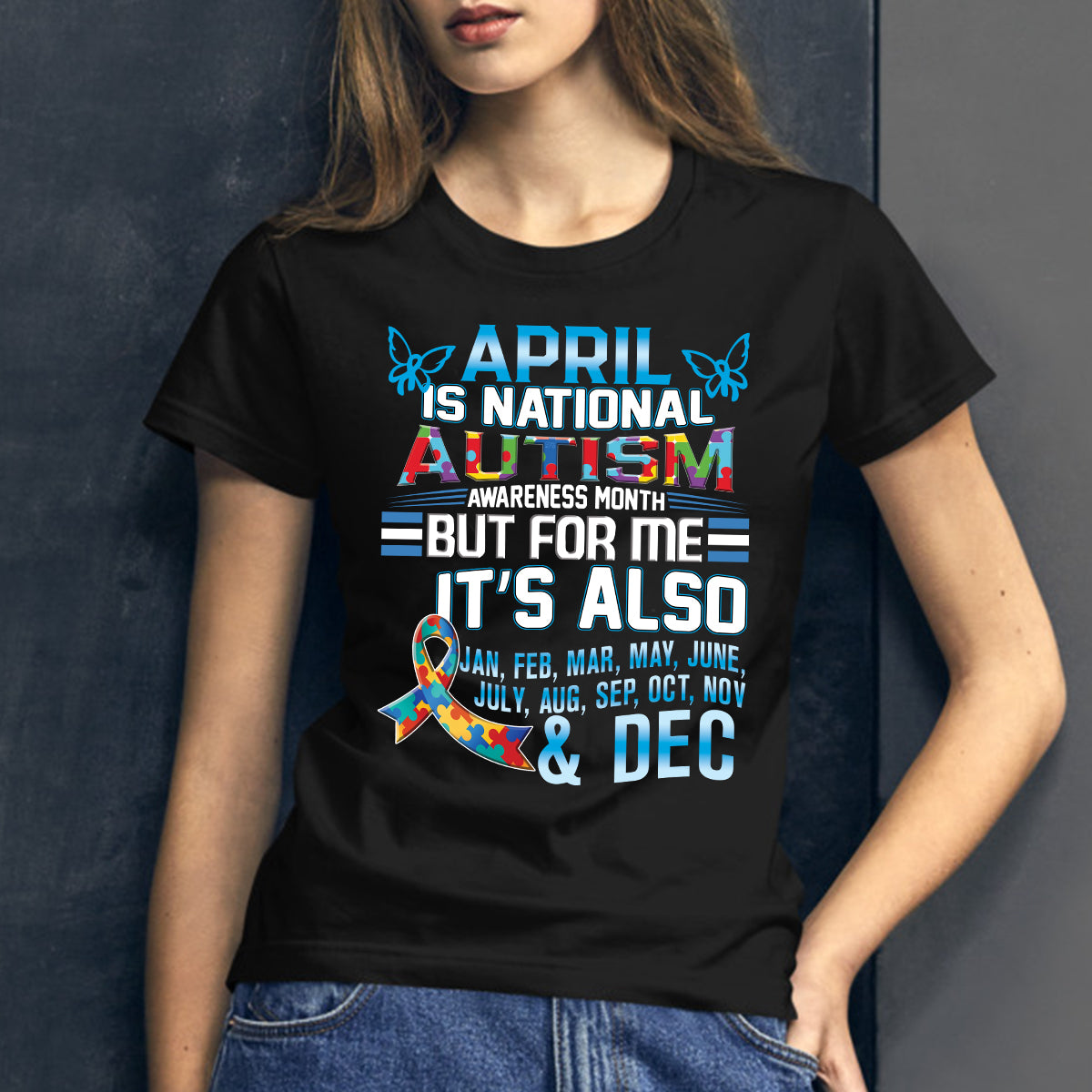 Teesdily | Autism Awareness Shirt Autism Awarness Month Sweatshirt Hoodie Mug Autism Puzzle Piece Shirt Autism Autistic Support Gifts