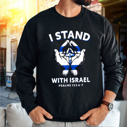 Teesdily | I Stand With Israel Jesus Shirt, Israel Flag Hoodie Sweatshirt Mug, Jesus Lovers Gifts, Israel Support Tee