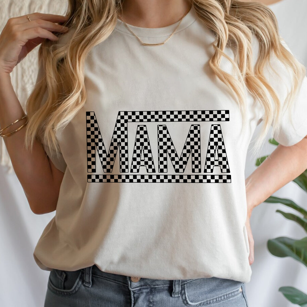 Teesdily | Drag Racing Mama Tshirts Shirts For Women Mama Mom Racing Check Plaid Sweatshirt Hoodie Mug Cool Mom Gift For Mothers Day