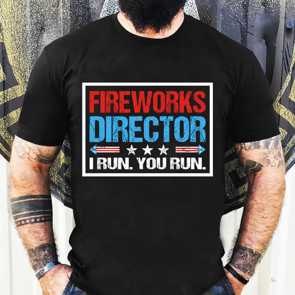 Teesdily | Fireworks Director I Run You Run Funny Shirt Happy 4Th Of July Graphic Crewneck American Pride Coffee Tea Cup Independence Day Gift Ideas