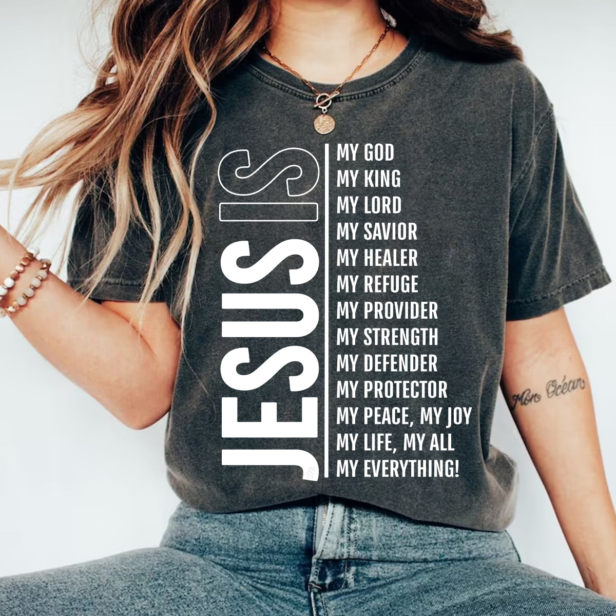 Teesdily | Jesus Christ Shirt, Jesus Is My God My King My Everything T-Shirt Sweatshirt Hoodie Mug, God Christian Religious Gift, Jesus Lovers Tee