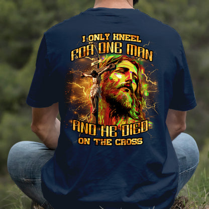 Teesdily | I Only Kneel For One Man And He Died On The Cross Shirt, Jesus Christ Cross Sweatshirt, Faith Religious Hoodie Mug