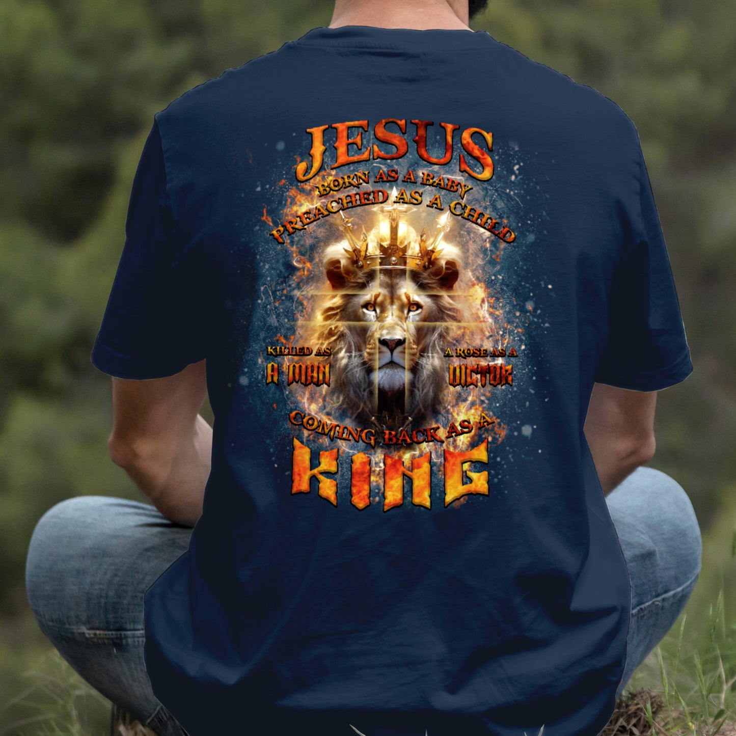 Teesdily | Jesus Coming Back As A King Lion Shirt, Christian Cross Lion Sweatshirt, Jesus King Hoodie Mug, Faith Religious Gift