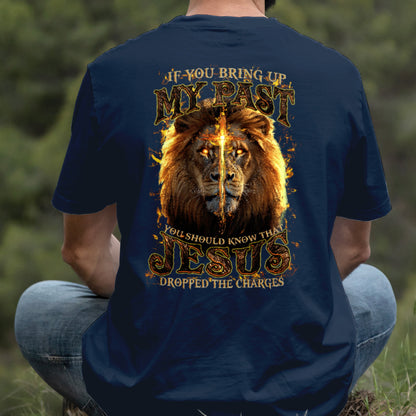 Teesdily | Jesus Christ Lion Cross Shirt, Jesus Dropped The Charges Lion Sweatshirt, Faith Religious Hoodie Mug, Jesus Lover Gift