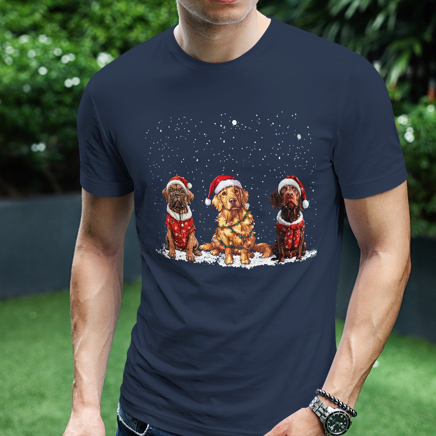 Teesdily | Dog Christmas Shirt, Christmas Dog Santa Sweatshirt Hoodie Mug, Dog Mom Tshirt, Dog Owner Tee, Dog Lover Christmas Gift