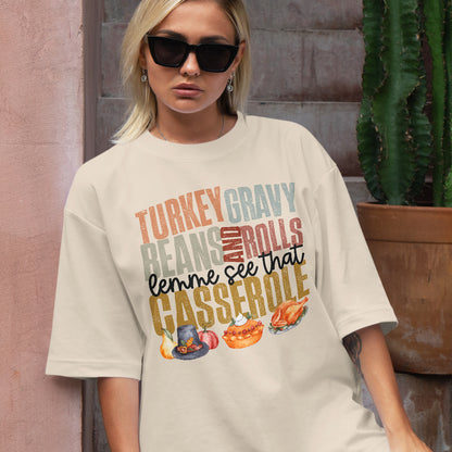 Teesdily | Thanksgiving Shirt, Turkey Gravy Beans And Rolls Tee Sweatshirt Hoodie Mug, Thanksgiving Gift, Turkey Fall Gift