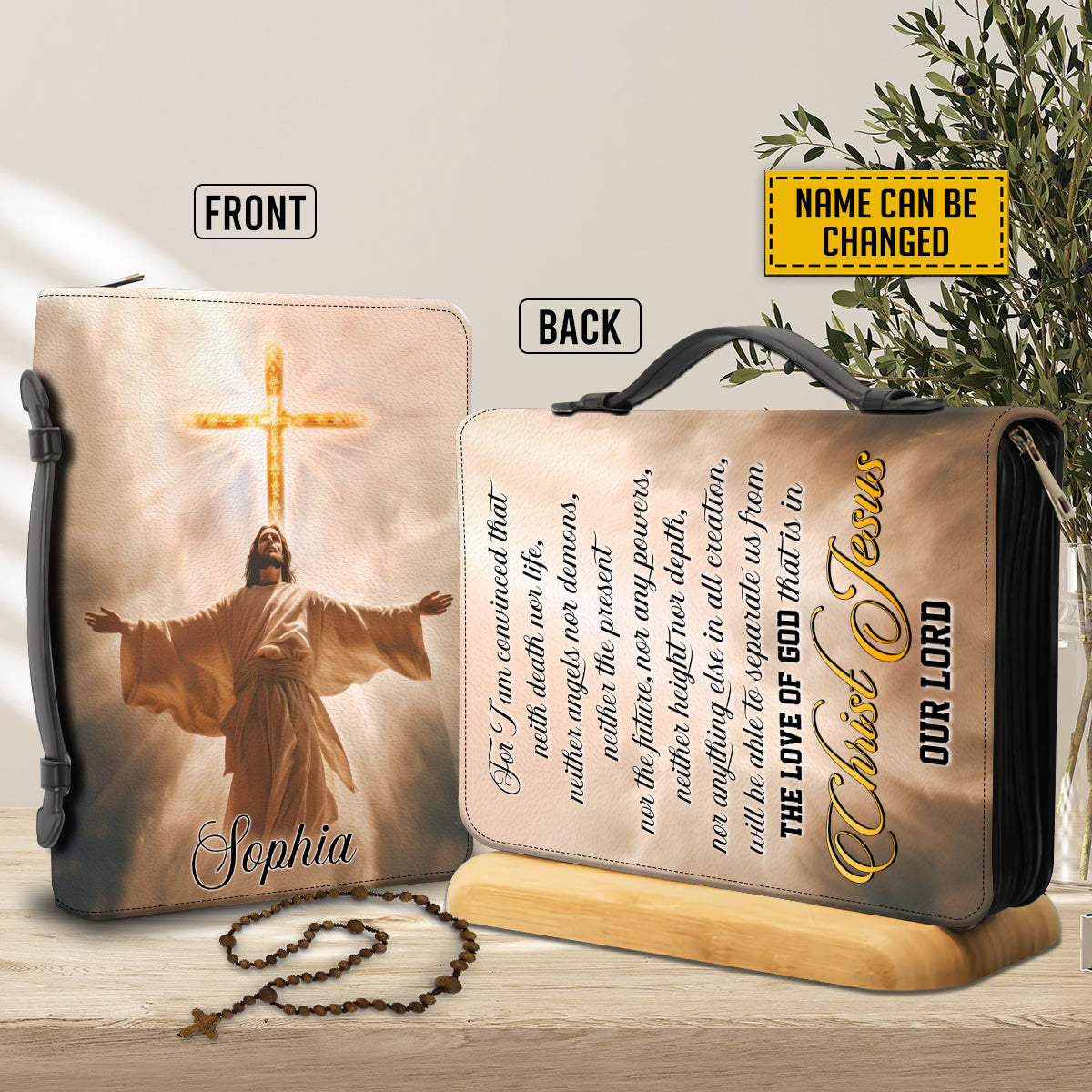 Teesdily | Personalized Jesus Christ Ascension Day Bible Cover Resurrection Of Jesus Bible Holder Love In Christ Jesus Lord Custom Religious Gifts