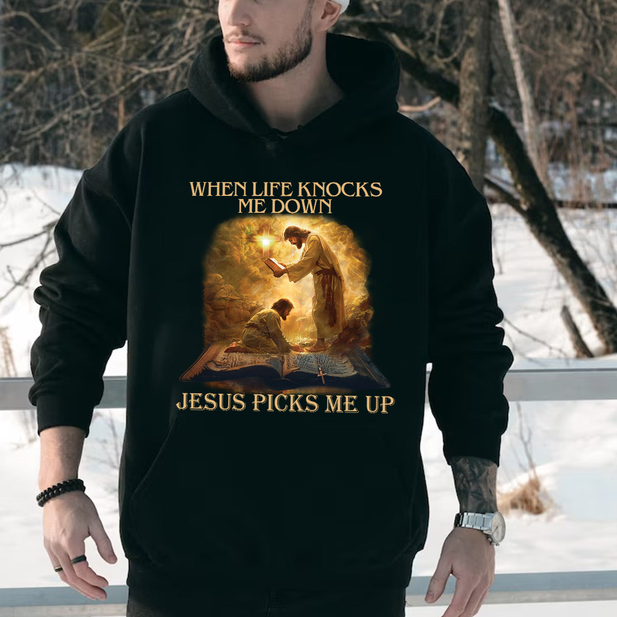 Teesdily | Jesus Saves Life Holy Bible Shirt, When Life Knocks Me Down Jesus Picks Me Up Sweatshirt Hoodie Mug, Jesus Lovers Gifts, Christian Shirt