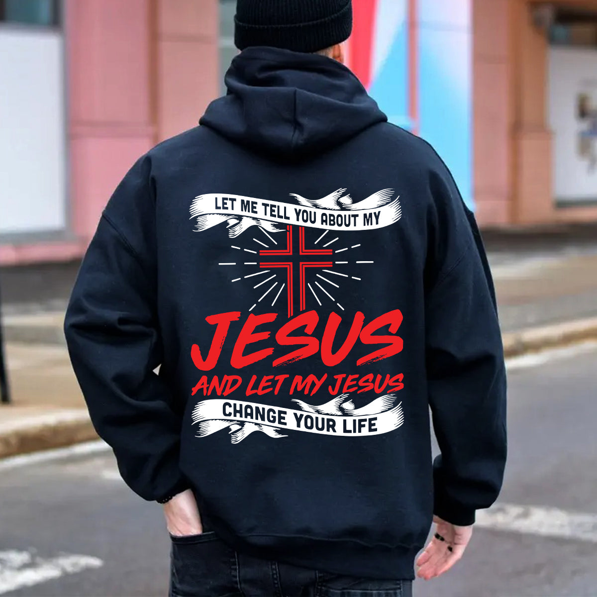 Teesdily | Jesus Christ Cross Backside Basic Tees, Let Me Tell You About My Jesus Hoodie Sweatshirt Mug, Jesus Believer Gifts, God Inspiration Quotes