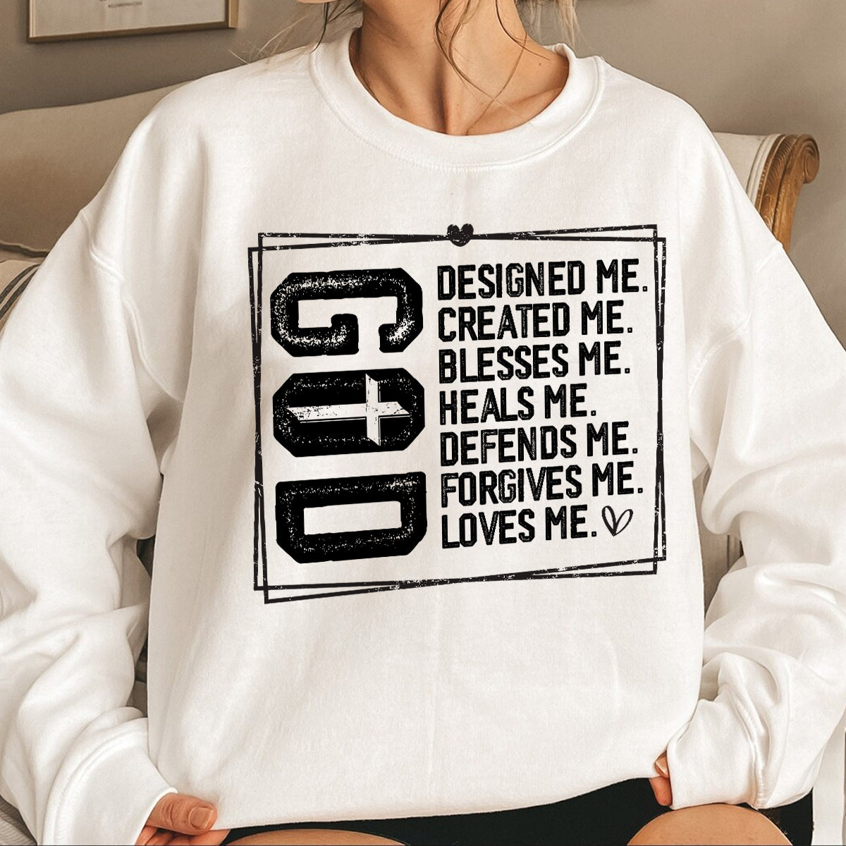 Teesdily | Jesus Shirt, God Designed Me, God Loves Me Tee Sweatshirt Hoodie Mug, Jesus Lovers Gifts, Christian Apparel, God Believers Gifts