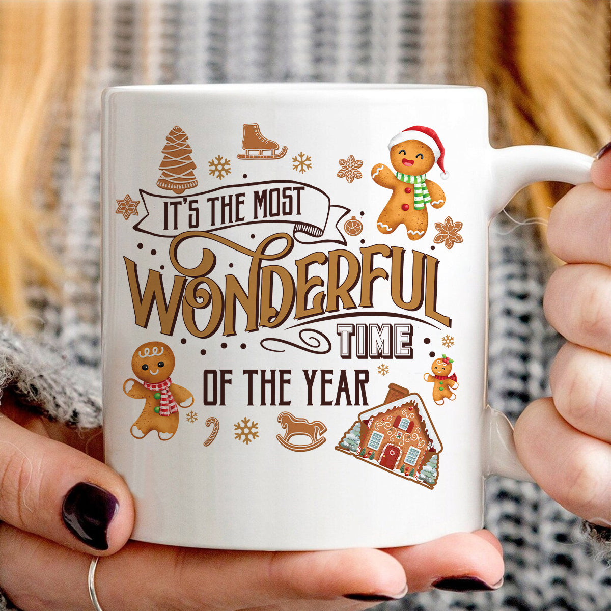 Teesdily | It's The Most Wonderful Time Of The Year Shirt, Cute Gingerbread Sweater, Gingerbread Hoodie Gift For Christmas