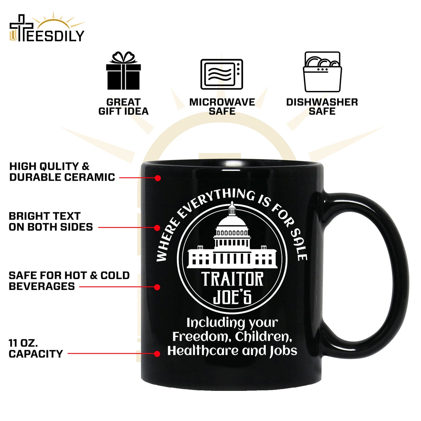 Teesdily | Freedom, Healthcare, Jobs, Children's Rights T-shirt, Where Everything Is For S&ale Shirt Sweatshirt Hoodie Mug, Trending Shirt