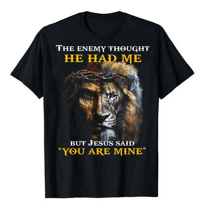 Teesdily | Lion Of Judah Shirt, Jesus Said You Are Mine Casual Shirt, Lion Of God Novelty Shirt, Jesus Lover Gift Unisex Tshirt Hoodie Sweatshirt Mug