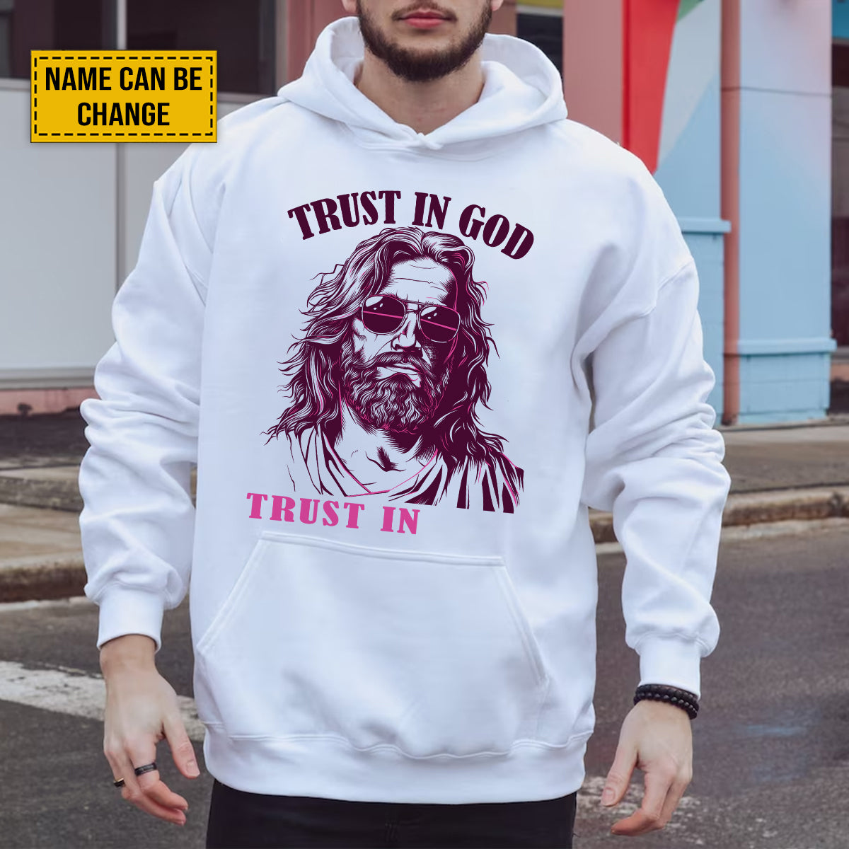 Teesdily | Customized Jesus Sun Glasses Shirt, Trust In God Trust In Me, Summer Day Unisex Tshirt Hoodie Sweatshirt, Christian Gift Mug