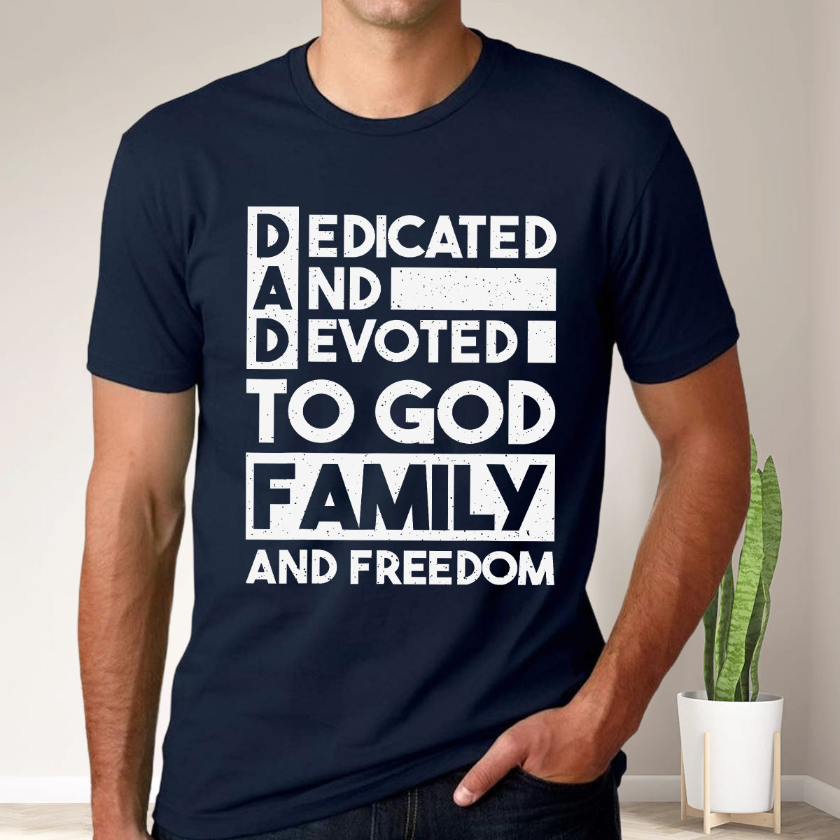 Teesdily | Dedicated And Devoted For God Family And Freedom Jesus Shirt, Dad Shirt, Father's Day Gift, Dad Jesus Shirt Sweatshirt Hoodie Mug