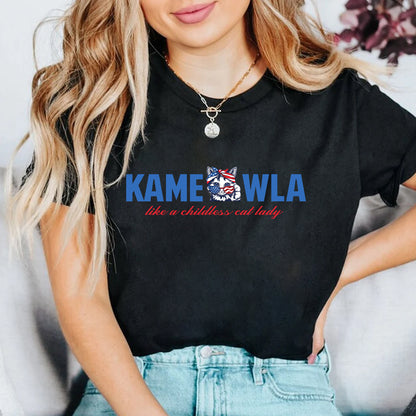 Teesdily | 2024 American Unisex Shirt, Like A Childless Cat Lady Tee Sweatshirt Hoodie, Kameowla Brat Mug, Gift For Cat Lovers