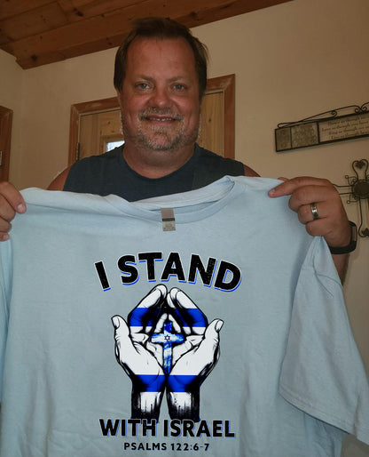 Teesdily | I Stand With Israel Jesus Shirt, Israel Flag Hoodie Sweatshirt Mug, Jesus Lovers Gifts, Israel Support Tee