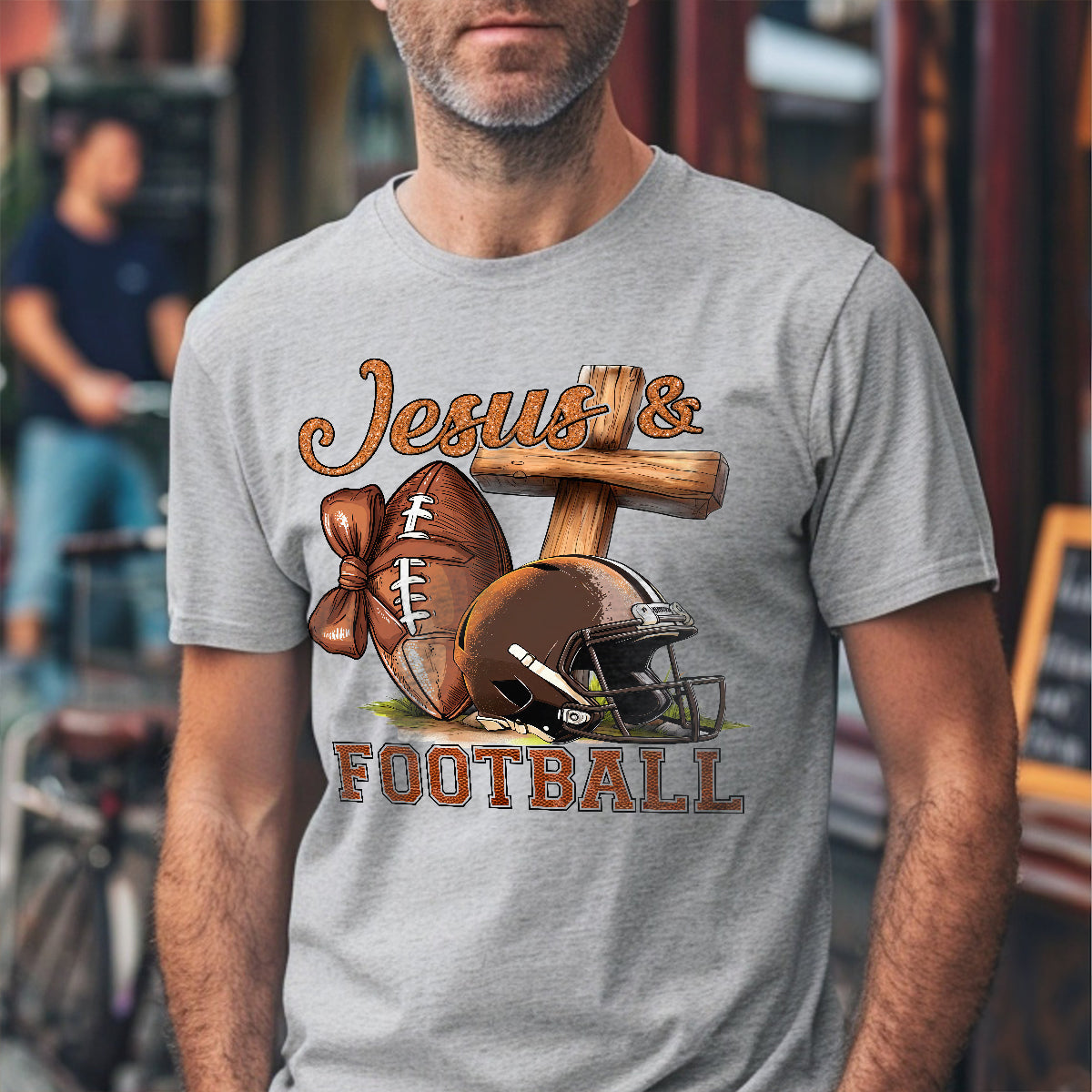 Teesdily | Jesus Football Shirt, Jesus Christ Cross Game Day Sweatshirt, Christian Football Family Hoodie Mug, Football Mom Gift