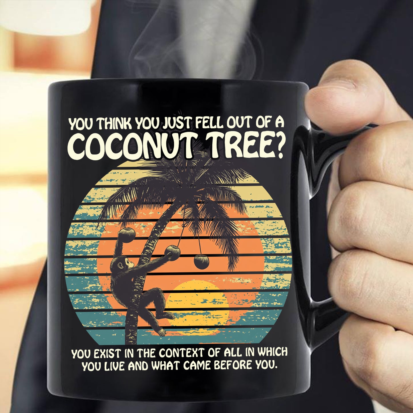 Teesdily | Comma La Coconut Tree Shirt, You Think You Just Fell Out Of A Coconut Tree Shirt, Coconut Monkey Sweatshirt Hoodie Mug, Girl Power Shirt