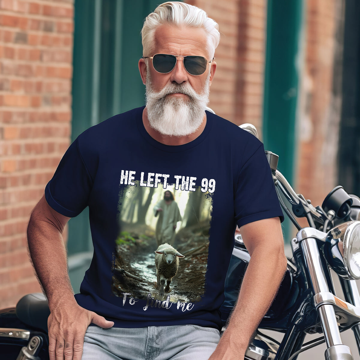 Teesdily | Lamb Of God Shirt, He Left The 99 To Find Me T-Shirt, Jesus Running After A Lost Lamb Sweatshirt Hoodie Mug, Christian Jesus Lover Gift