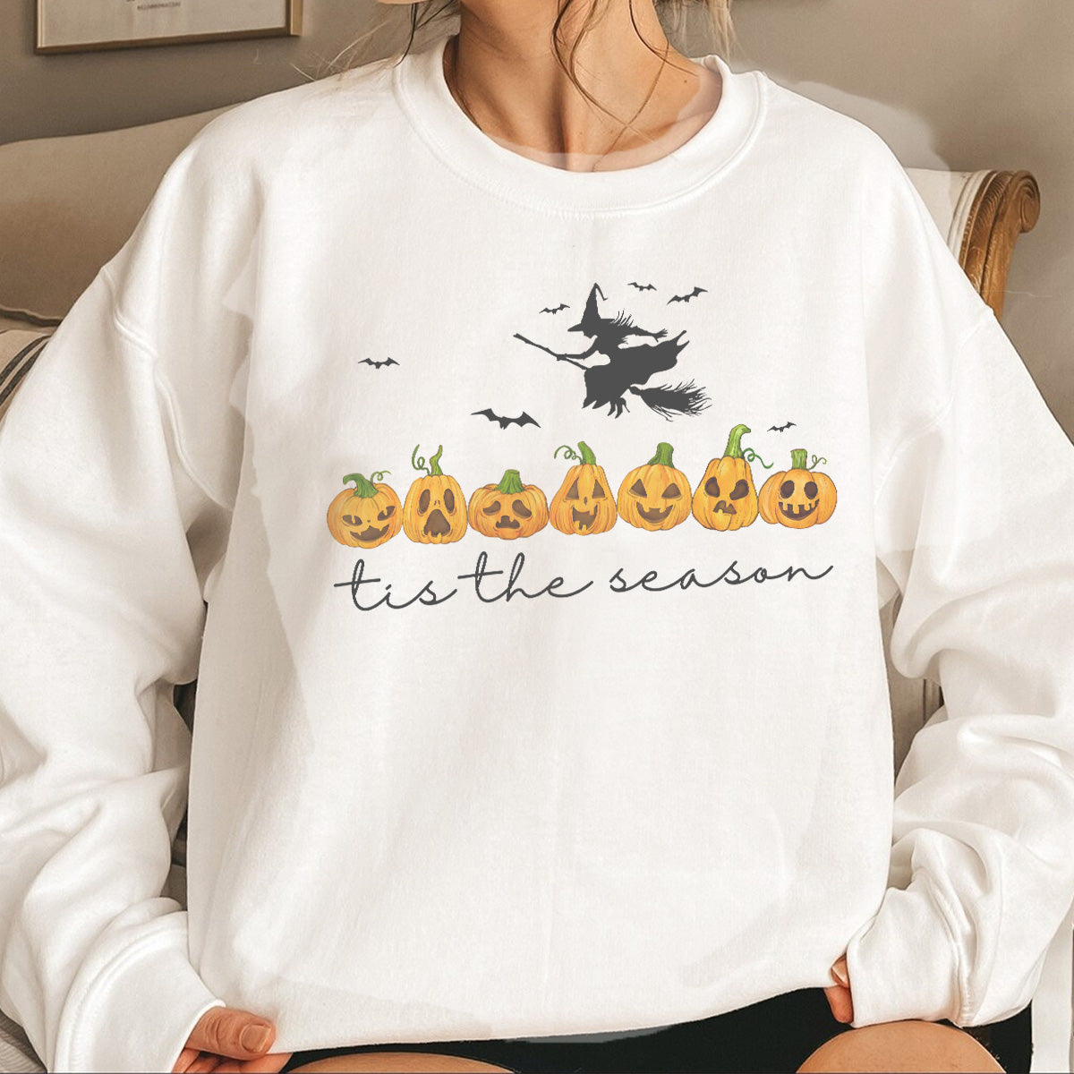 Teesdily | The Season Halloween Shirt, Funny Pumpkin Icon Tee Sweatshirt Hoodie, Spooky Season Mug, Halloween Gifts Idea