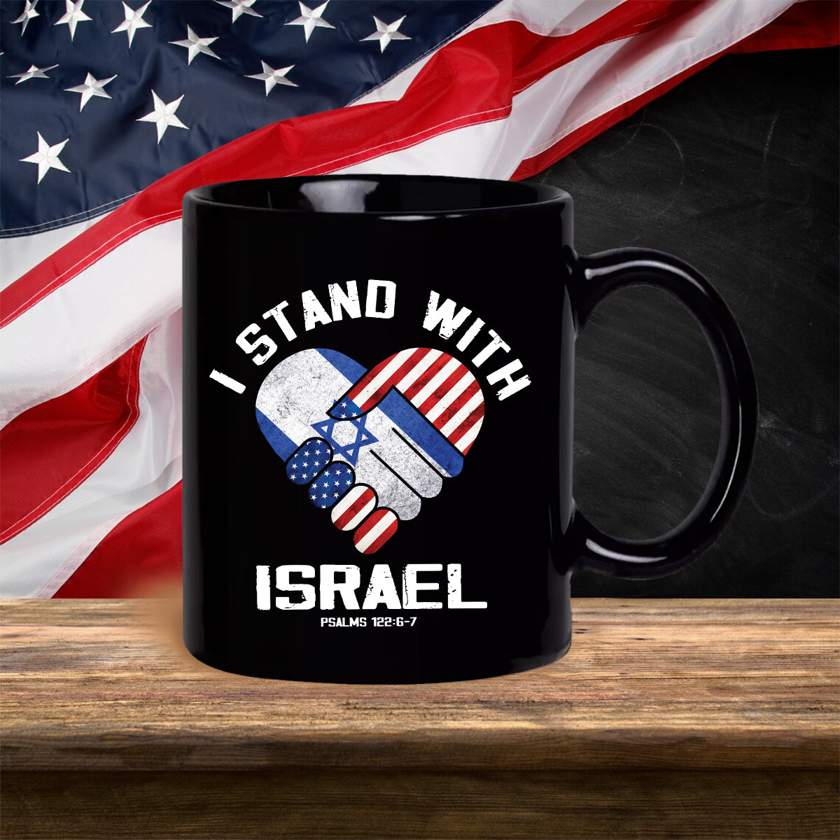 Teesdily | I Stand With Israel Shirt, Israel American Flag Heart Palm Shirt, Israel Support Unisex Tshirt Hoodie Sweatshirt Mug