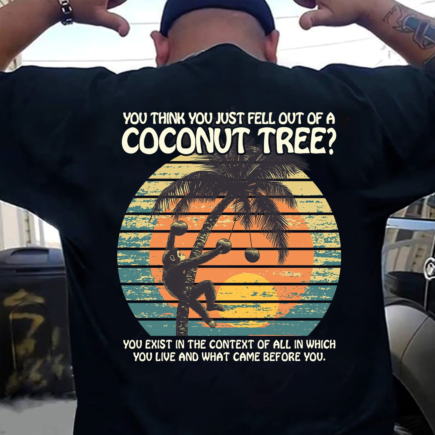 Teesdily | Comma La Coconut Tree Shirt, You Think You Just Fell Out Of A Coconut Tree Shirt, Coconut Monkey Sweatshirt Hoodie Mug, Girl Power Shirt