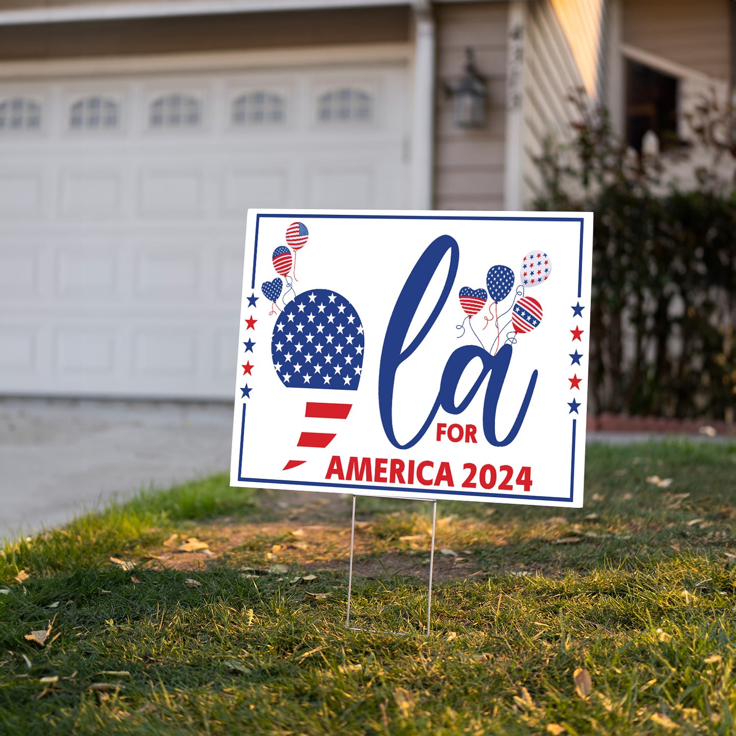 Teesdily | Comma La Yard Sign, Comma La For America 2024 Lawn Sign, Home Decor Metal Outdoor Sign, Patriot Garden Banner, Girl Power Madam Gifts