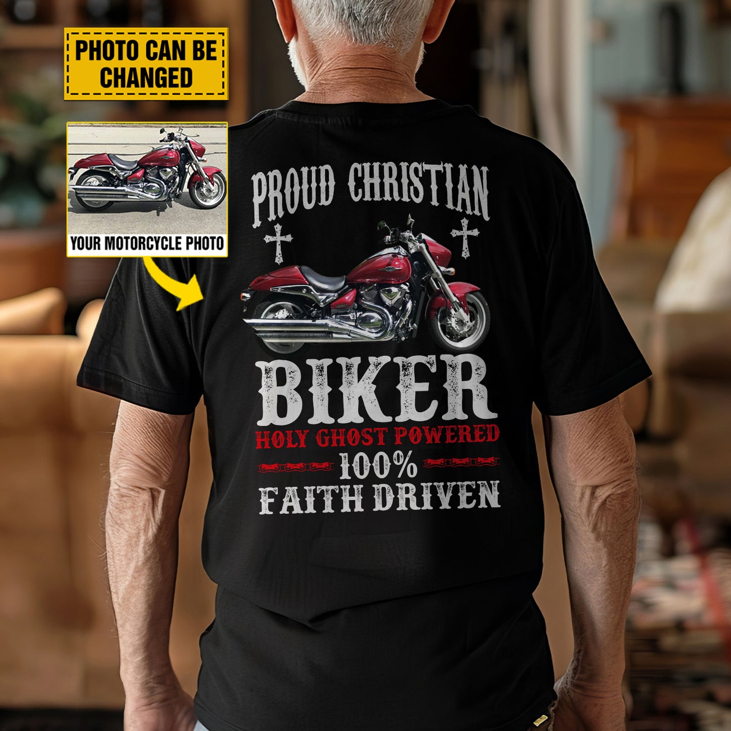 Teesdily | Customized Christian Motorcycle Shirt, Proud Christian Biker Back Design Sweatshirt Hoodie Mug, Jesus Lover Gifts, Christian Biker Apparel