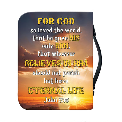 Teesdily | Custom Name Jesus Bible Cover, Jesus Christ Heaven Bible Case, For God So Loved The World Bible Accessories, Christian Gifts For Easter Day