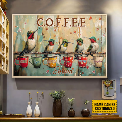 Teesdily | Jesus Hummingbird Coffee Poster, Christ Offers Forgiveness For Everyone Everywhere Art Canvas, Christian Decor, Religious Poster Canvas