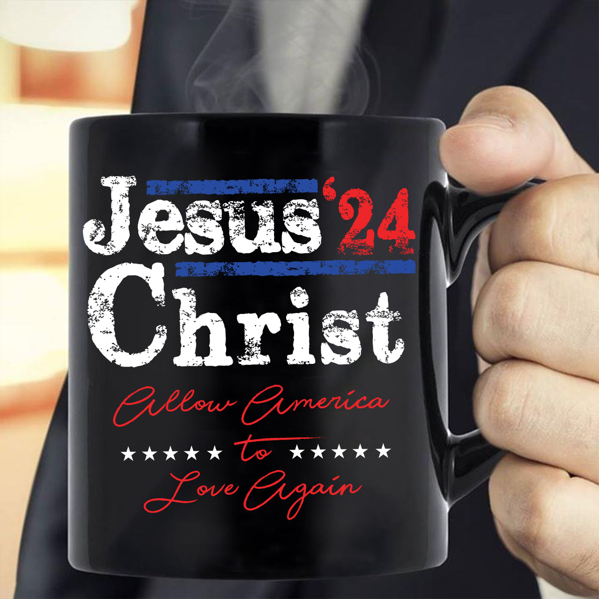 Teesdily | Jesus Christ Allow America To Love Again Jesus Shirt, Patriotism Men's Shirt, Independence American Sweatshirt Hoodie Mug, Christian Gifts