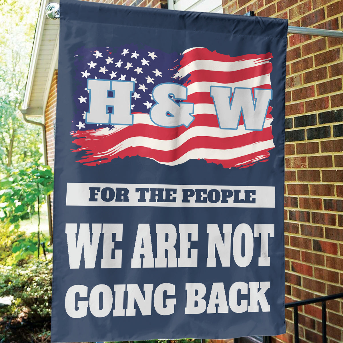 Teesdily | We Are Not Going Back Garden Flag, H & W 2024 Garden Flag, American Flag Progressive Yard Banner Decoration Gift