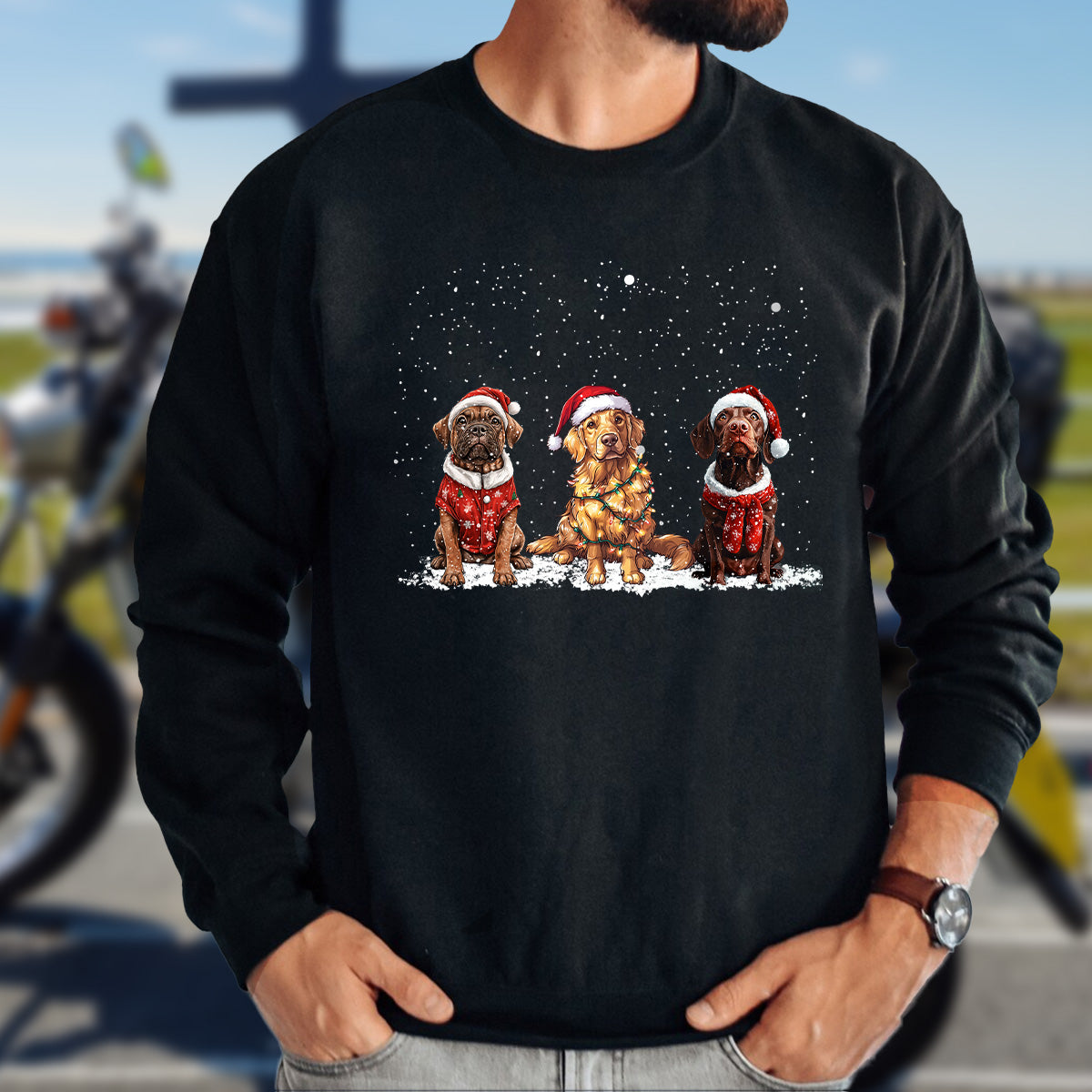 Teesdily | Dog Christmas Shirt, Christmas Dog Santa Sweatshirt Hoodie Mug, Dog Mom Tshirt, Dog Owner Tee, Dog Lover Christmas Gift