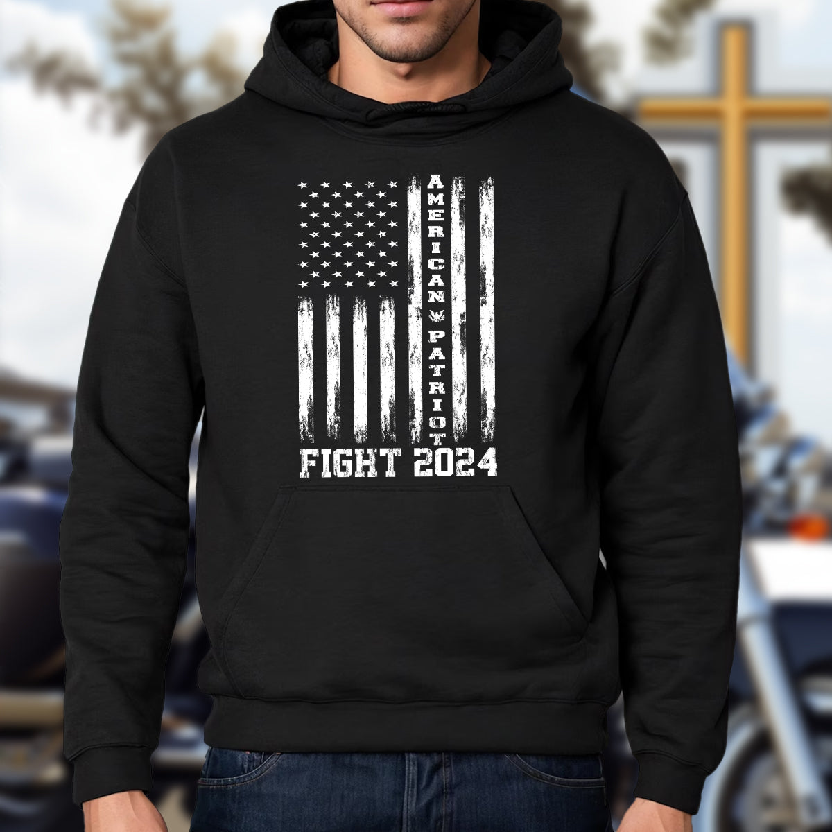 Teesdily | American Patriot Shirt, Fight 2024 Shirt, American Flag Patriotic T-shirt, Make America Godly Again Sweatshirt Hoodie Mug, Men Women Gift