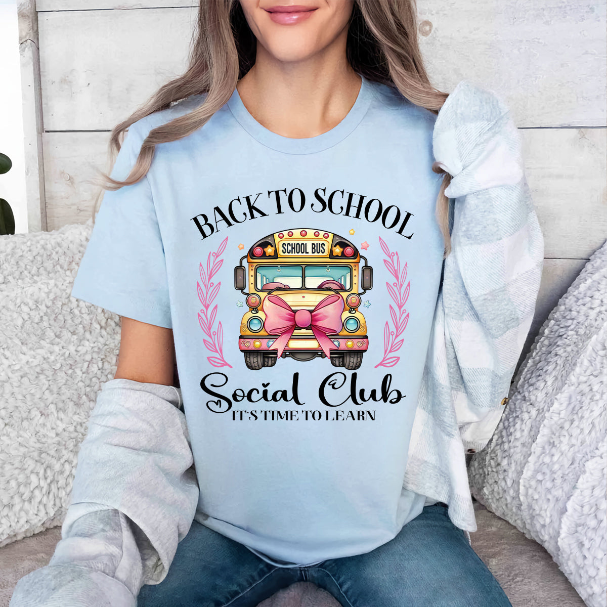 Teesdily | Back To School School Bus Shirt, Back To School Social Club It's Time To Learn Tee Hoodie Sweatshirt Mug Teacher