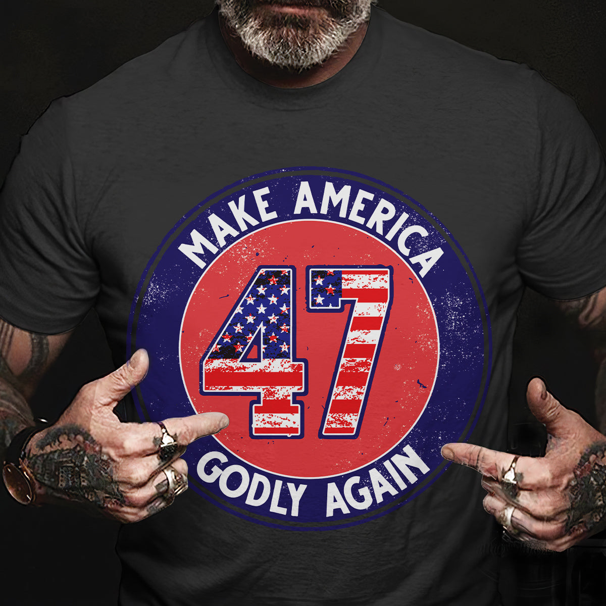 Teesdily | Make American Godly Again Shirt, American Flag Sweatshirt Hoodie Mug, Fight For America 2024 T-shirt, American Pride Tee, Patriotic Gift