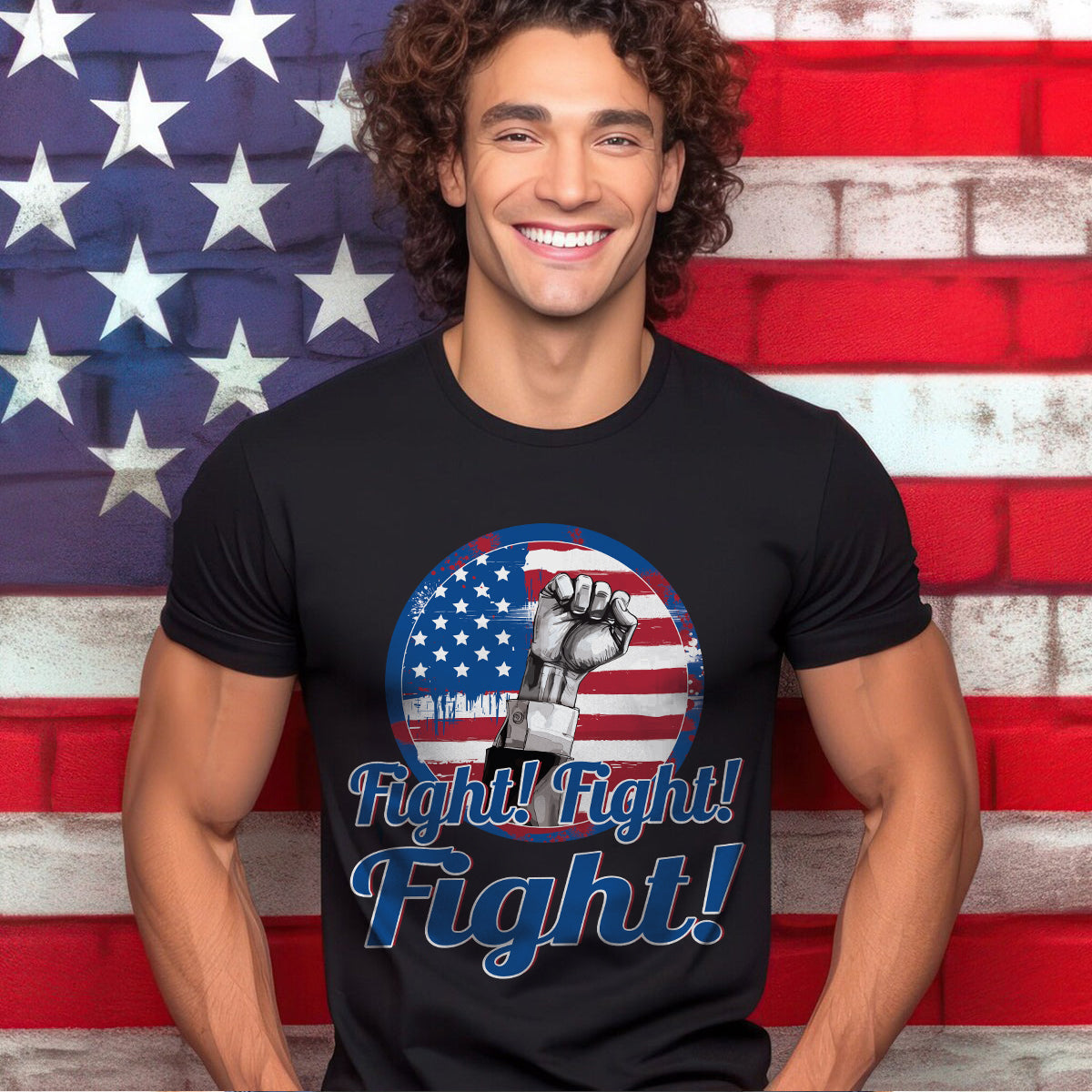 Teesdily | American Flag Fight Shirt, Fight Fighting Fighter Supporters American Shirt, American Pride Sweatshirt Hoodie Mug, Patriot Unisex T-shirt