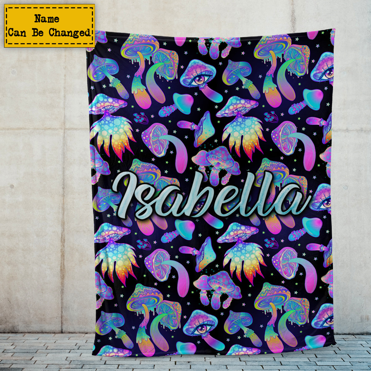 Teesdily | Magic Mushroom Psychedelic Customized Fleece Blanket Hippie Mushroom Customized Sofa Blanket Hippie Girl Gift Ideas Bedroom Decor