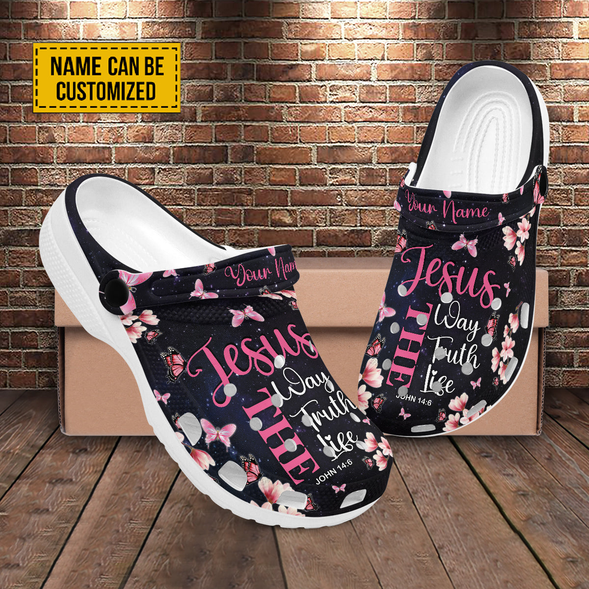 Teesdily | Jesus The Way The Truth The Life Customized Clog Shoes, Gift For Jesus Lovers, God Faith Believers, Christian Kid & Adult Eva Clogs