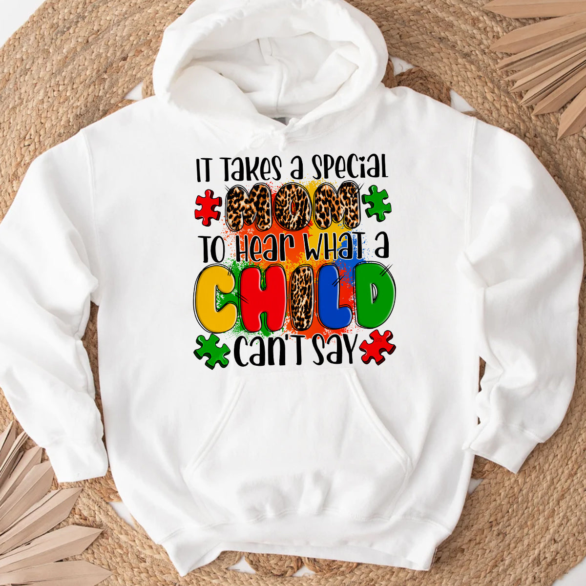 Teesdily | Autism Mom Leopard Shirt, A Mother's Special Love It Takes A Special Mom Hoodie Sweatshirt Mug, Mothers Day Gifts, Autism Support Gifts