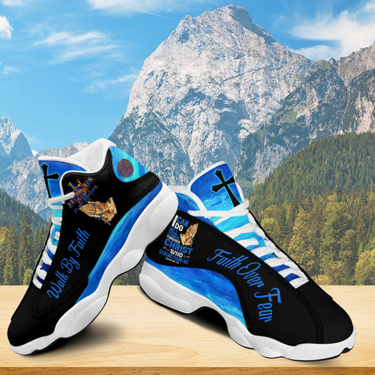 Teesdily | Jesus God Prayer Basketball Shoes, I Can Do All Things Through Christ Shoes, Religious Footwear, Christian Unisex Basketball Shoes