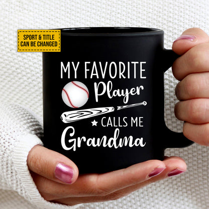 Teesdily | Customized Sport Mom Grandma Shirt My Favorite Player Calls Me Grandma Women Short Sleeve Tops Cute Grandma Gift Pullover Crewneck