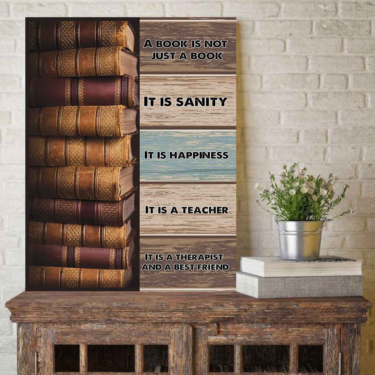 Teesdily | Old Ancient Books Poster Canvas, A Book Is Not Just A Book Poster, Books Vintage Wall Art, Book Reading Lover Wall Decor