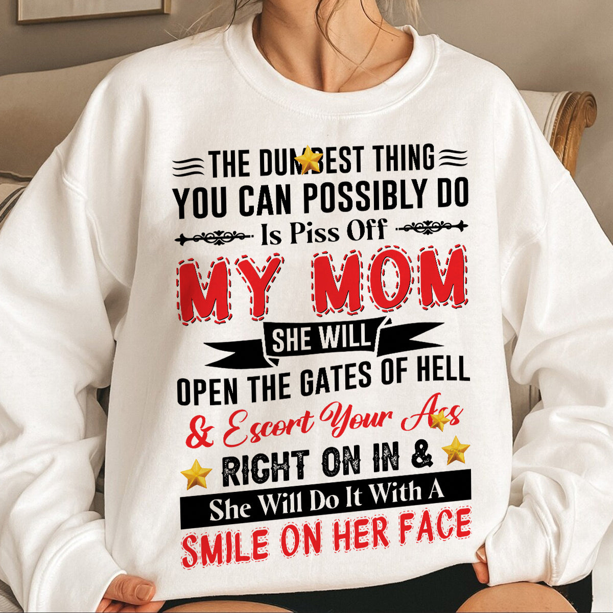 Teesdily | Mom Mother Day Shirt, Piss Off My Mom She Will Open The Gates Of Hell Tops, Humor Gift For Mom Unisex Tshirt Hoodie Sweatshirt Mug