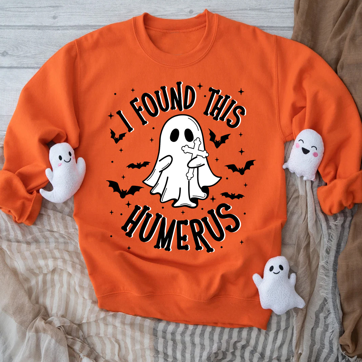 Teesdily | Boo Spooky Halloween Shirt,  I Found This Humerus Boo Trick Or Treat Tee Sweatshirt Hoodie Halloween Gift, Halloween Costume, Humor Shirt